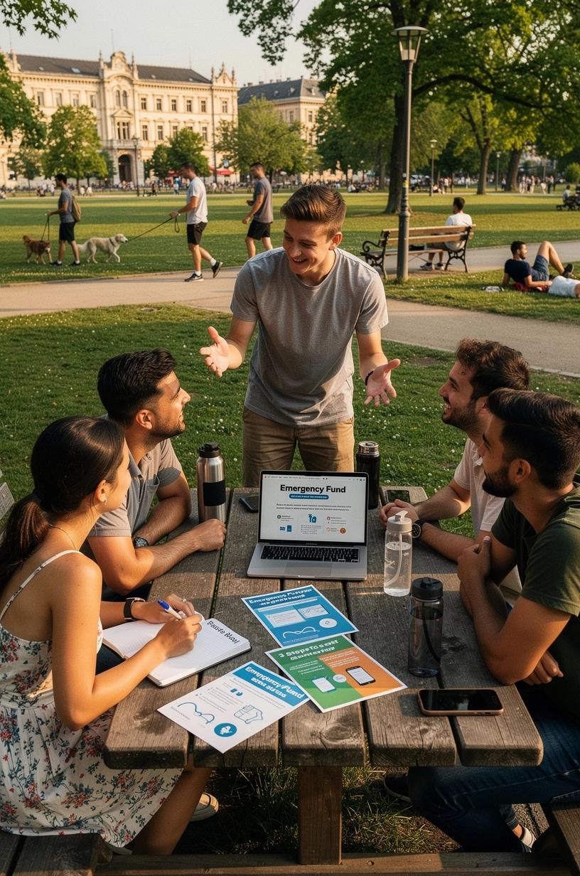 Pénzügyi vészhelyzeti alap kialakításának lépéseit bemutató részletes nyomtatott útmutató képe.